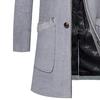 Men Business Jacket Medium Length Single-breasted Solid Color Plush Collar Autumn Winter Woolen Coat Windbreaker Streetwear