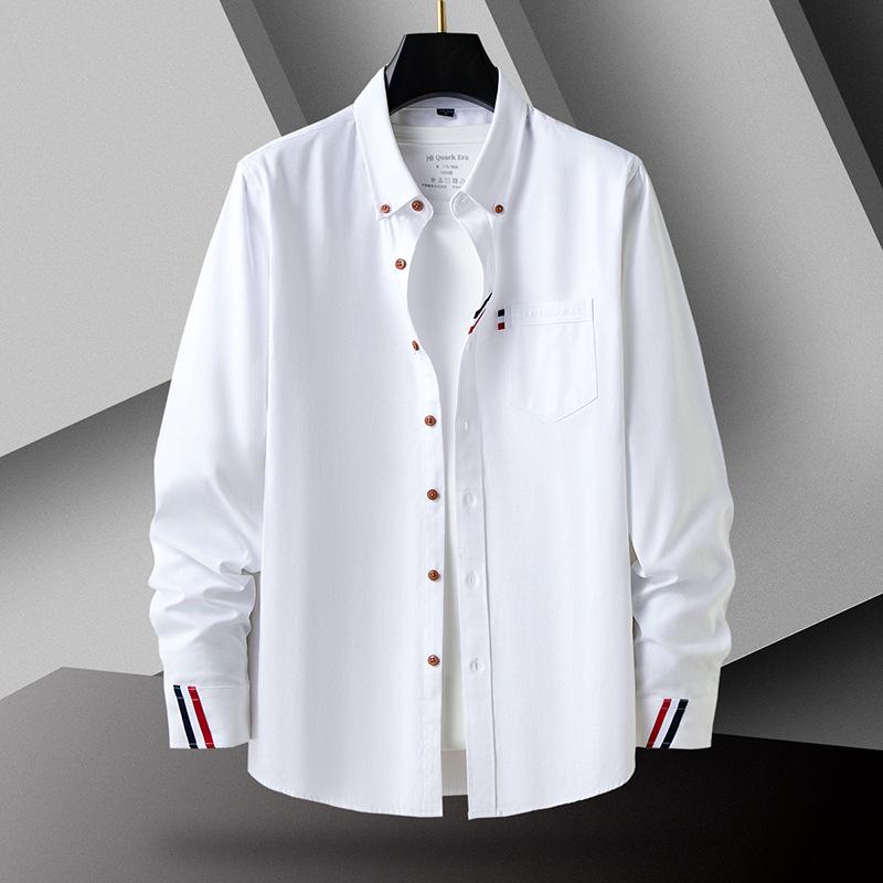 Men's Solid Color Long-Sleeve Business Shirt - Versatile & Stylish