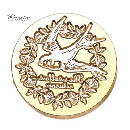 Personalized Letter Seal Brass Wax Stamp Head, Vintage European Embossed Relief Engraved Replacement Head Sealing for Wedding Invitation Envelope
