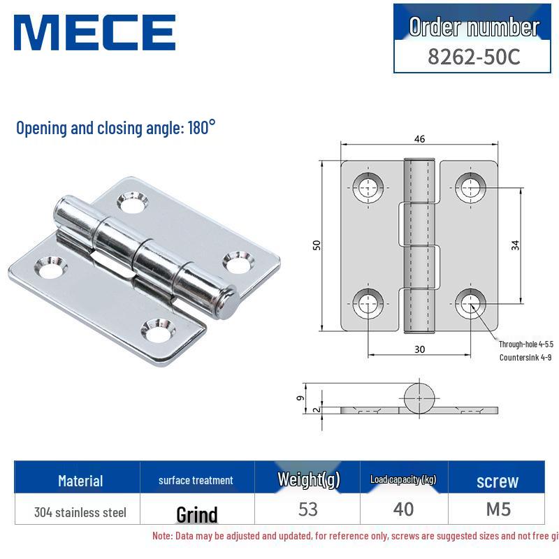 304 Stainless Steel Thickened Cabinet & Wooden Door Hinges
