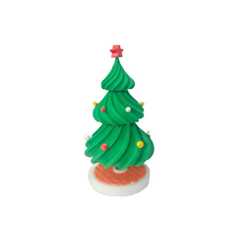 

3D Printed Wind Dancing Christmas Tree DIY Installation Rotatable Swing Tree Ornaments for Christmas Desktop Decorations