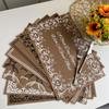 INS Teslin PVC Placemat Vintage Style Heat-Resistant Square Burlap-Look Table Mat for Dining Wedding Decor Kitchen Tableware Pad