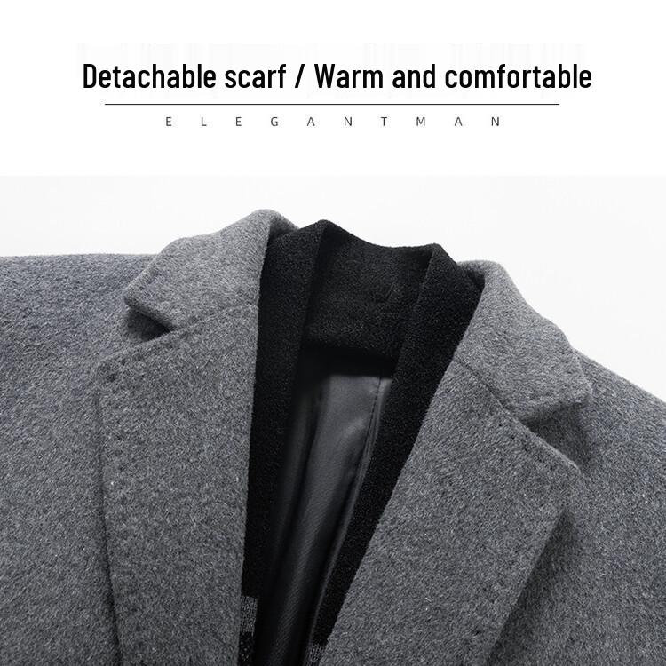 Men's Korean Style Mid-Length Wool Coat - Double-Sided, Thick, Suit Collar, Autumn/Winter Fashion.