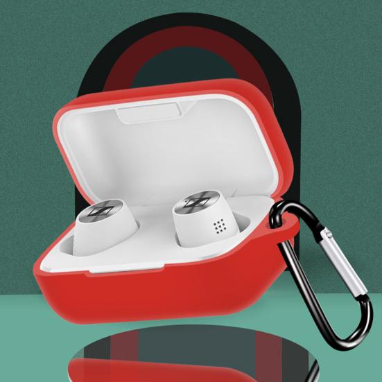 Earphone Case Dust-proof Bluetooth-compatible Earbuds Soft Silicone Cover with Carabiner for SENNHEISER MOMENTUM True 2