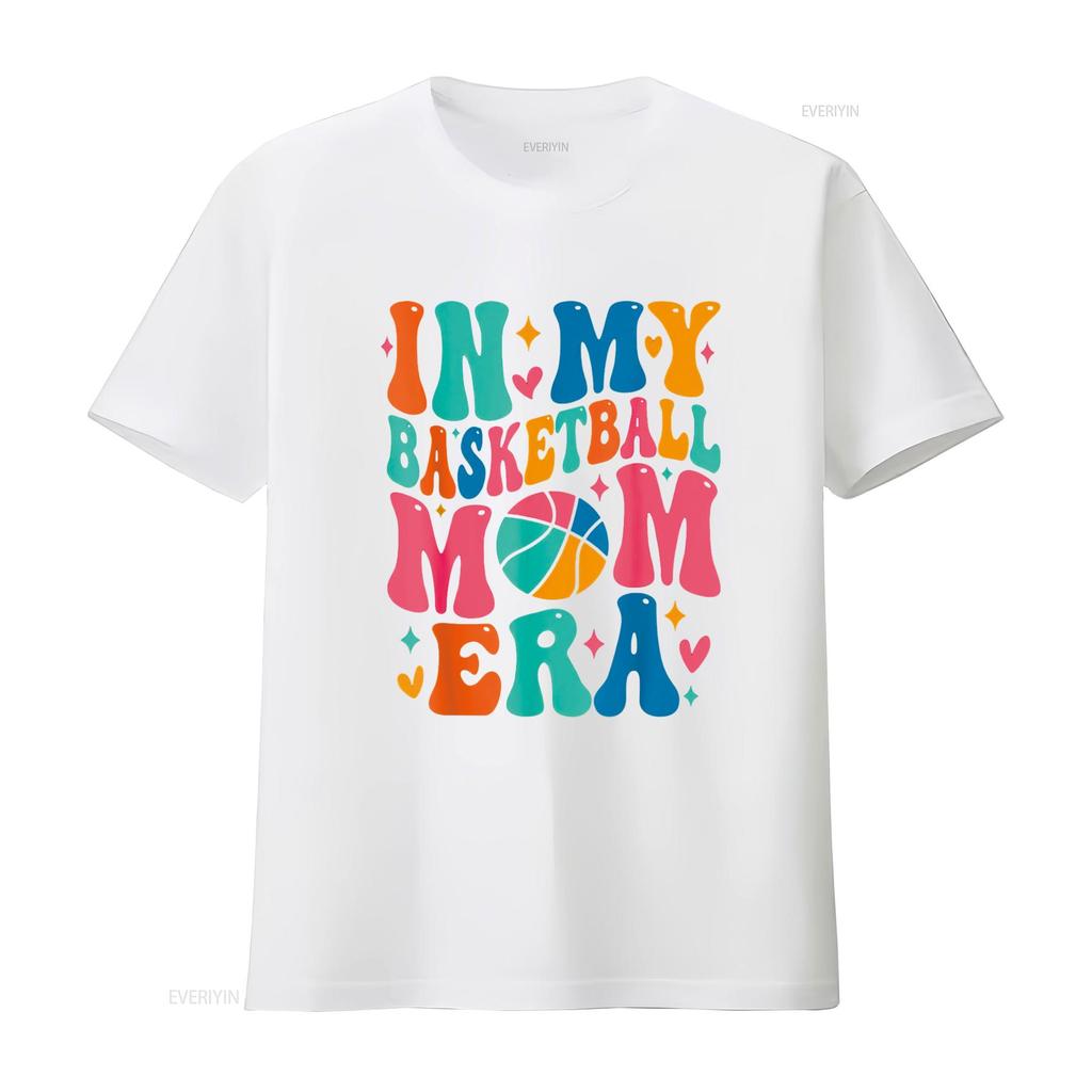 Groovy In My Basketball Mom Era Mama Mother T Shirt Vintage Washed Graphic Comfortable Top For Everyday Wear Stylish Unisex