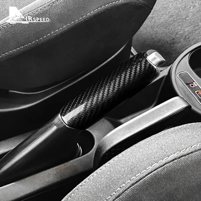 Real Hard Carbon Fiber Car Handbrake Cover For Abarth 595 695 2012-2014 2015 2016 2017 2018 Accessories