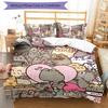 3pcs Pusheeen Design Cover Set - HD Printed Bedding with 1 Cover and 2 Pillowcases - Perfect for Home and Dorm Decor