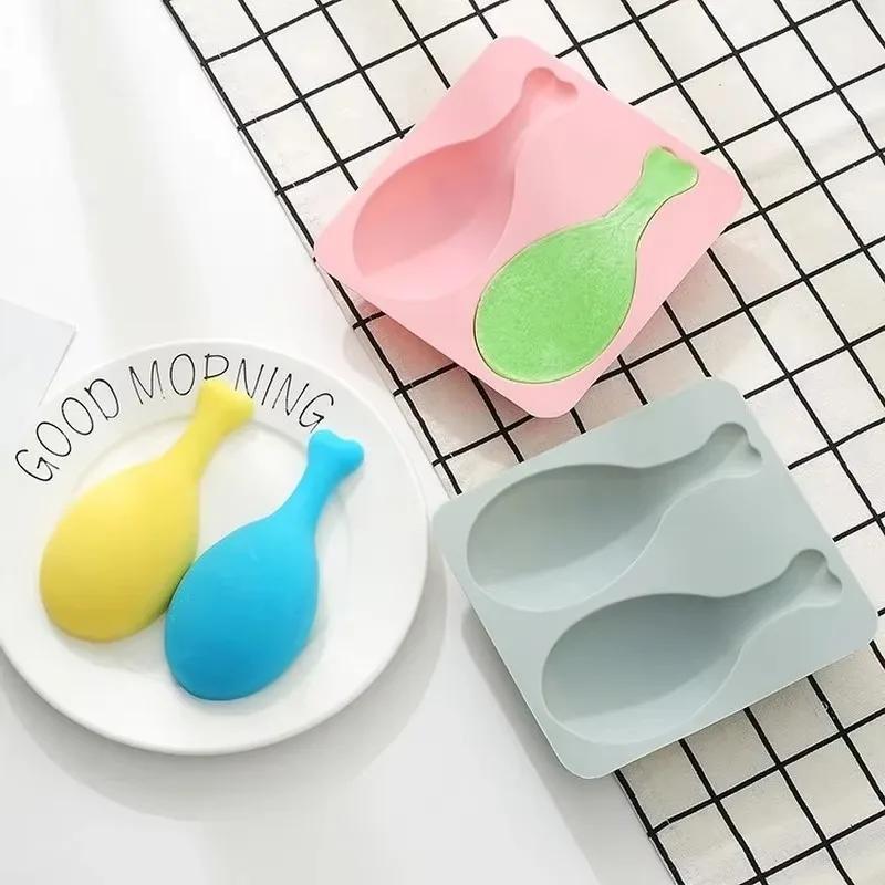 2-Grid Chicken Leg Shaped Silicone Mold Kitchen Baking Cake Decoration Chocolate Candy Molds Handmade Essential Oil Soap Mould