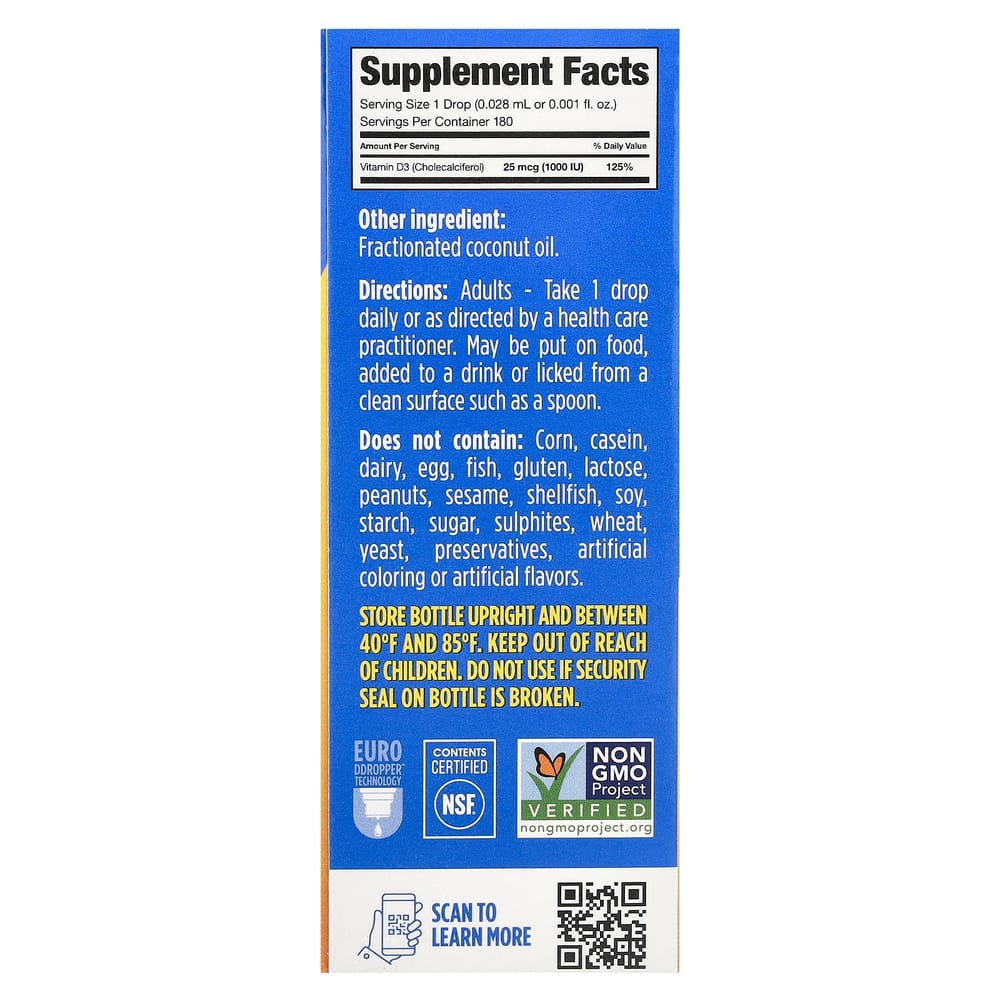 iHerb Ddrops Liquid Vitamin D3 1000 IU 29.57 ml (0.17 fl oz)