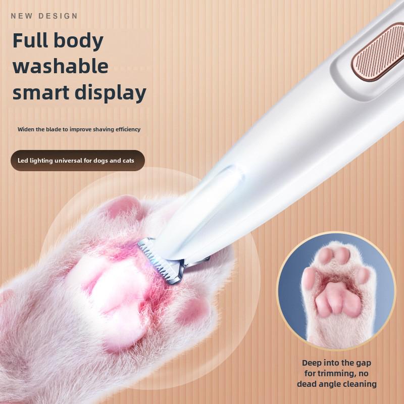 LED-Equipped Waterproof Pet Foot Shaver: Electric Clippers for Cats and Dogs