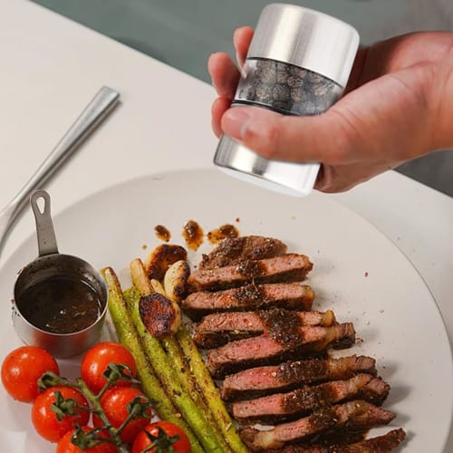 Pepper Grinder - Electric Pepper Mill, Ceramic Salt Grinder | Large Capacity Adjustable Shaker, Easy-to-Clean Refillable Kitchen Shaker, Large Capacit