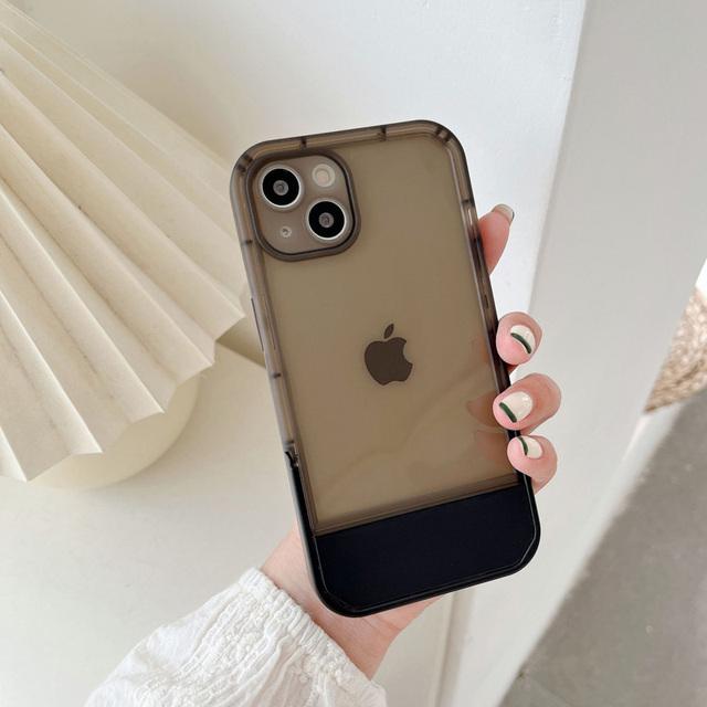 For Iphone 13 11 12 14 Pro Max Case Stand Holder Transparent Cover For Iphone Se 3 2022 2020 Xs Xr 7 8 14 Plus Shockproof Bumper