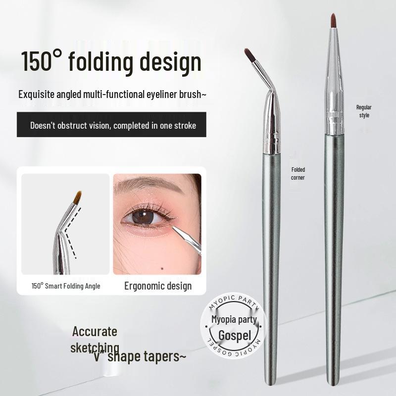 Mingxi Zhi Angled Eyeliner & Under-Eye Detail Brush for Lower Eyelid and Concealer Makeup