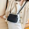 Schicke Umhängetasche im Vintage-Stil für Damen Vielseitige Schultertasche/Clutch-Kombination Abnehmbarer Riemen Reißverschluss Einfarbig Kunstleder