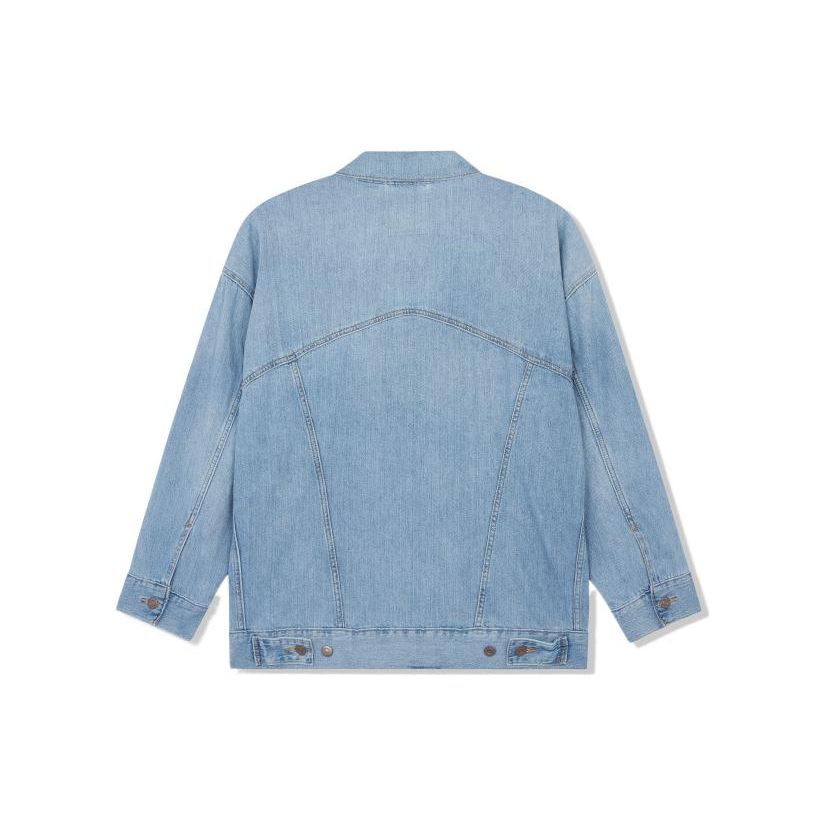 Levis Cool Series Solid Color Single-Breasted Collar Denim Jacket Women Jackets Blue A1981-0000