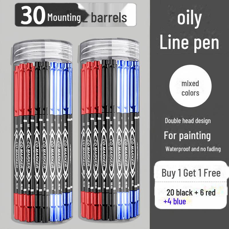 Waterproof Double-Headed Hook Pen for Students - Durable, Non-Fading, Art Marker for Primary and Kindergarten.