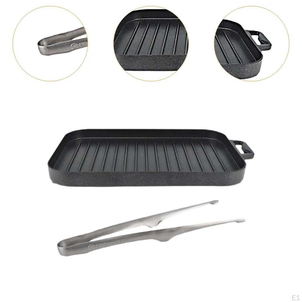 Camping Grilling Pan Baking Portable Bakeware Utensils Grill Plate BBQ Griddle for Travel