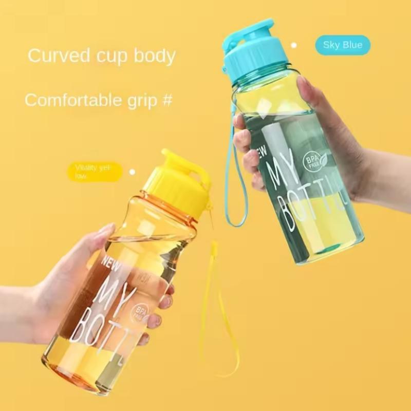 500ML Transparent Water Bottle Portable Sport Cup for Drinking Kitchen Tools Water Bottle for Outdoor School Travel Girl Boy Cup