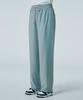 WAIKEI Checkerboard Elastic Waist Long Pants Beige Sky Blue