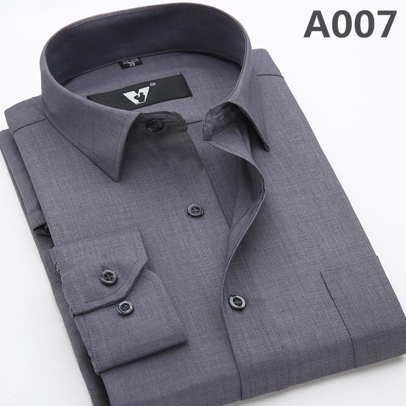New Men's Solid Color Formal Long Sleeve Shirt for Business and Casual Wear