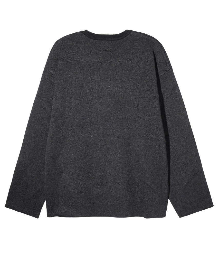 NOISE LINE KNIT BLACK X-girl V-NECK TOP, Women's,