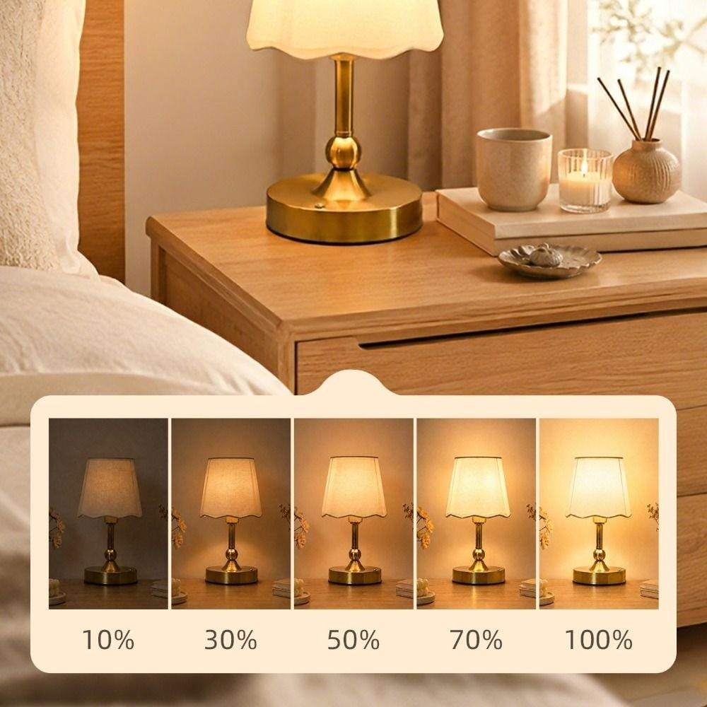 Nordic Style LED Table Lamp Vintage Gold Bedside Lamp Retro Desk Lamp Atmosphere Lamp  Hotel