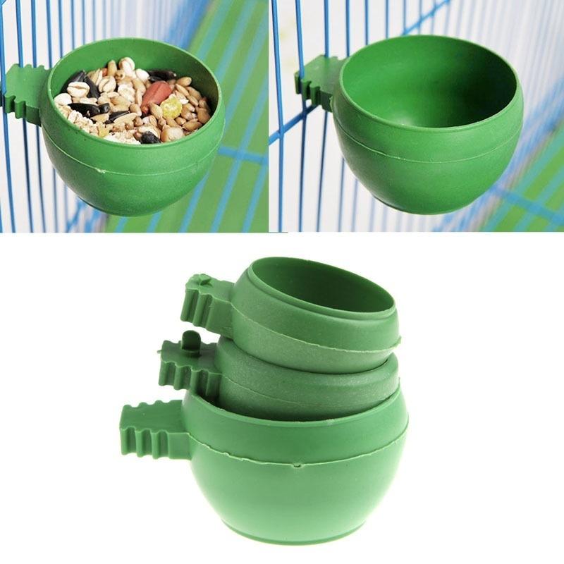 3pcs/set Parrot Mini Food Water Bowl Feeder Plastic Birds Pigeons Cage Sand Cup Feeding LS