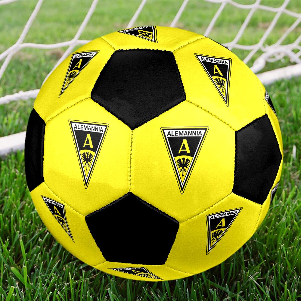 Alemannia Aachen Soccer Ball Colorful All Ages Machine Stitched PVC Competition Ready Durable High-Bounce.SIZE5