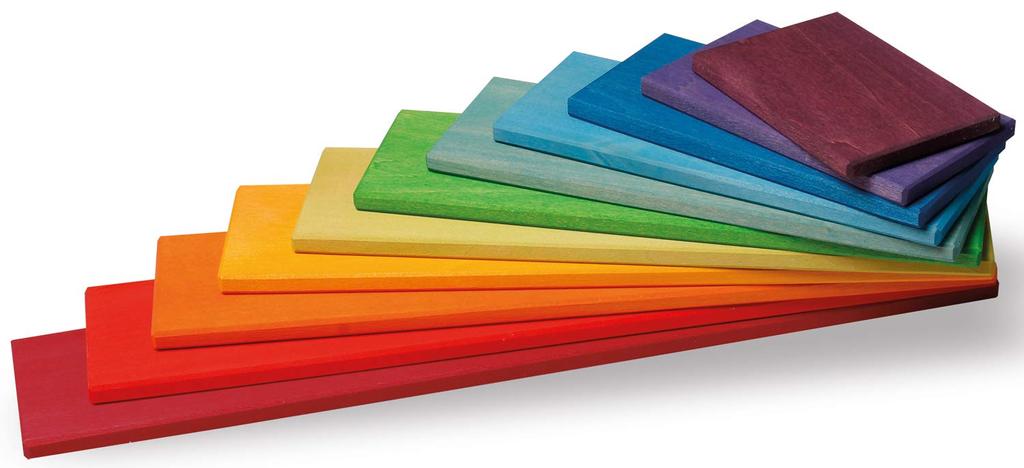 Grimm's Rainbow Building Board, Wooden Building Blocks, Educational Toy, 37cm Wide x 7cm Deep x 0.8cm Thick (Largest Part)