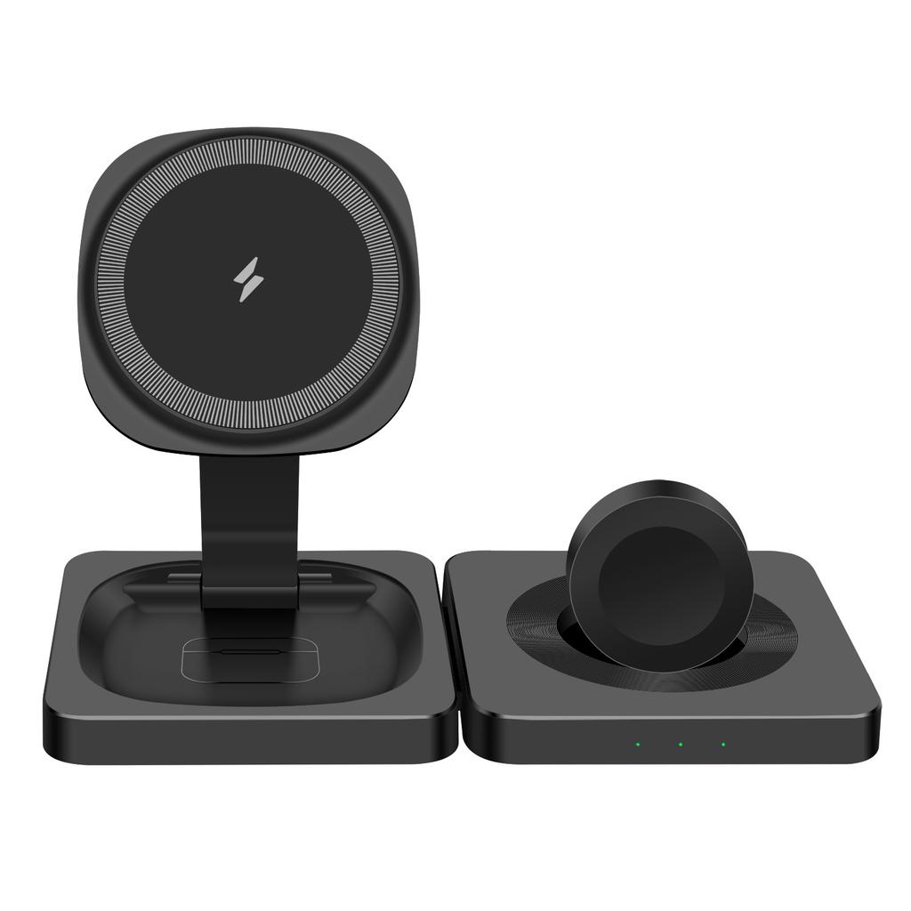 3 In 1 Charging Station for iPhone 16 15 14 Airpods 4 3 iWatch 10 Foldable Magnetic Wireless Charger Dock Travel Charging Pad