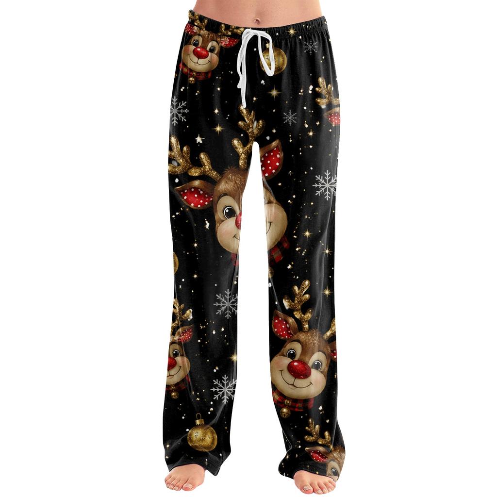 Women's Christmas Print Pajama Pants for Cozy Sleep and Casual