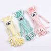 Cartoon Character Shaped Braided Dog Rope Toy Cotton Squeaky Free Chew Toy for Puppy Interactive Teething Play