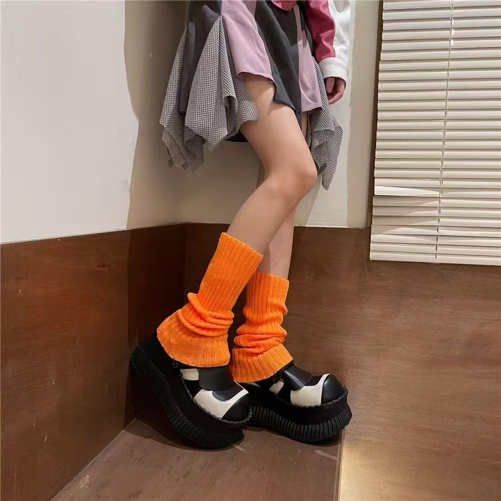 Hehe Socks Children's -Winter Leg Covers For Women In Light Gray Short Leg Socks.