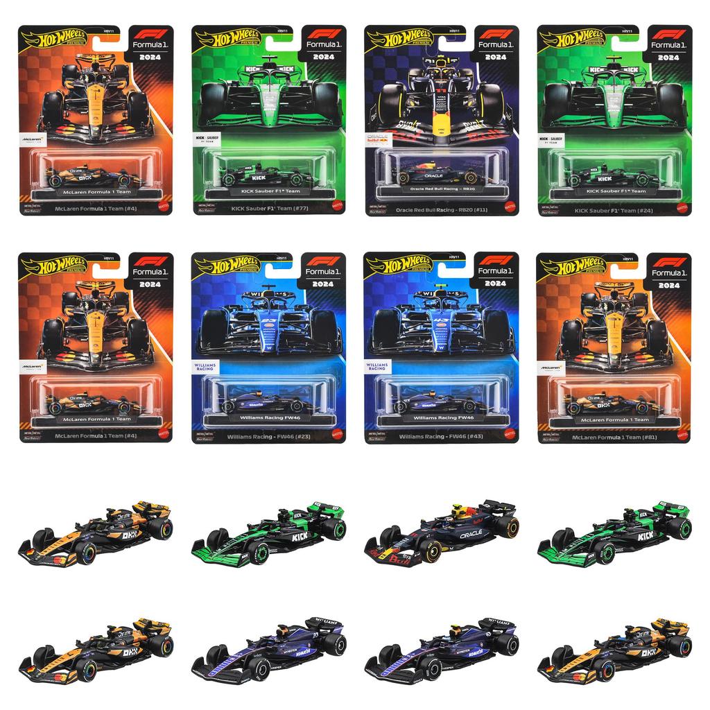 Hot Wheels Premium Race Assortment Vehicle F1 Mini Box of Ages 14 and Toys, Cars, 8, Up, Multi-Purpose, HRV11-986G