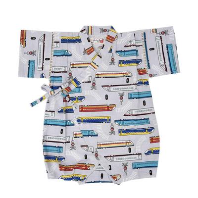 Angelic Nina R6 Jinbei Romper Nordic Train Boys' (Size 11. (Gray), 50-60cm)