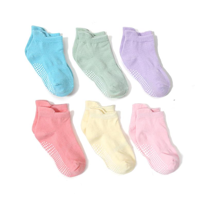 Boys 6 Pack Non Slip Baby Socks for 0-24M Newborn Bebe Girls Grips Anti Skid Ankle First Walker Infant Kids Cotton Sock