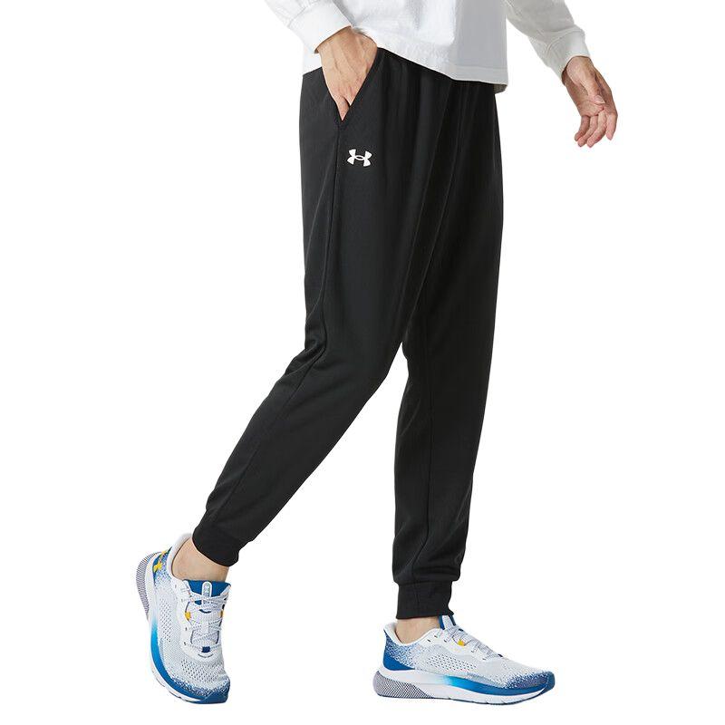 Under Armour Breathable Loose Fit Straight Leg Fashion Knit Sports Pants Men bottoms Black 24600706-001