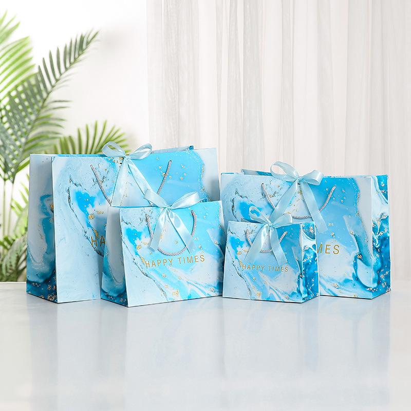 Ins Style, Gift Bag, Marble Pattern, Handbag, Packaging Bag, Souvenir Paper Bag, Holiday Gift Bag, Clothing Bag