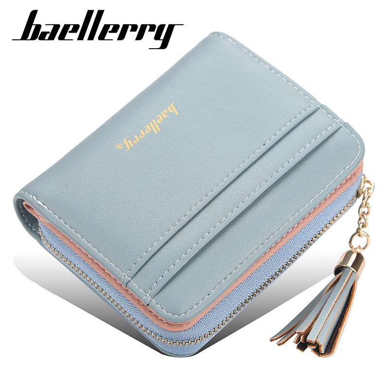 Baellerry Short Style Women Wallets Leather Tassels Coin Purse for Ladies Fashion Zipper Wallet Handbags Clutch Bag