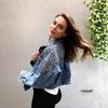 Womens Short Denim Jacket With Batwing Sleeves Rivet Embellished Relaxed Fit Washed Finish Fall 2025