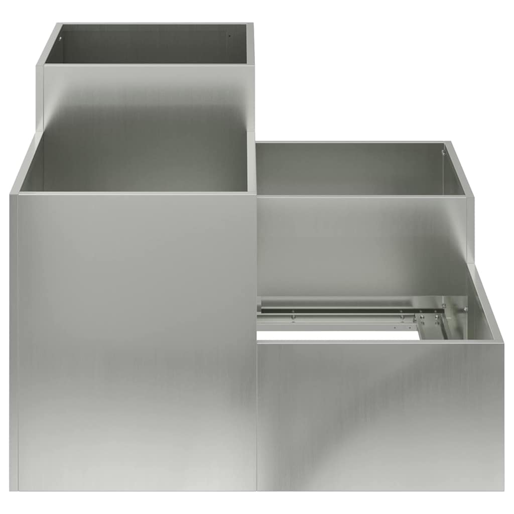 Garden Planter Silver 80 X 80 X 60 Cm Galvanized Steel