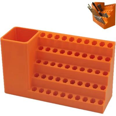 50-Hole Hex Screwdriver Bit Storage Box 1/4 Inch Impact Driver Bit Holder Organizer Durable Tool Box For DIY & Workshop