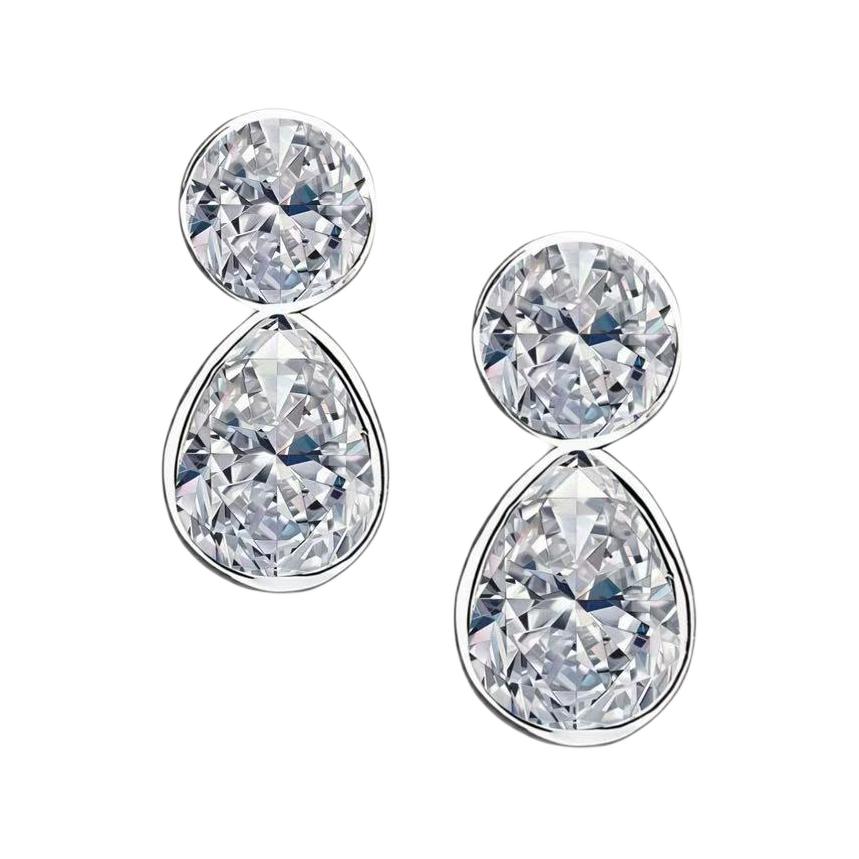Givenchy Original Design Crystal Glass Metal Earrings Unisex Earrings Silver 07G00814 F,Silver