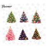 No Glue Seasonal Window Art 6Pcs Colorful Christmas Tree Snowflake Static Sticker, PVC Cling, Removable Decal Decorative Glass Stickers for