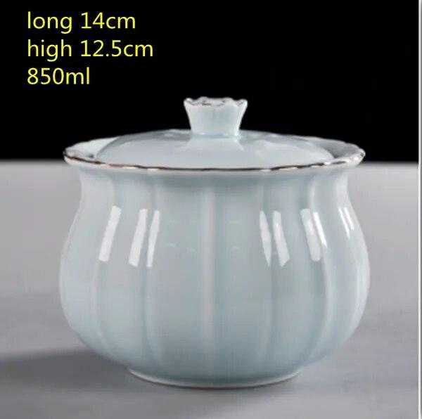 Chinese-style Ceramic Tea Cans with Lid Sealed Dried Fruit Snack Storage Boxes Kitchen Supplies