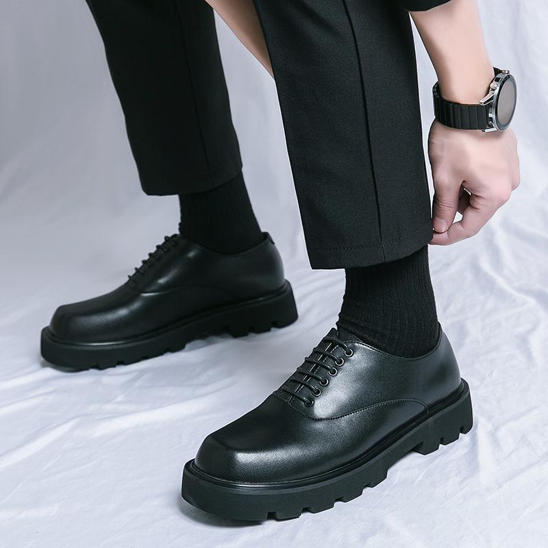 Modische, trendige Herren-Loafer mit dicken Sohlen, erhöhter britischer Stil, High-Level-Business-Casual-Slip-On-Party-Outdoor-Wanderschuhe