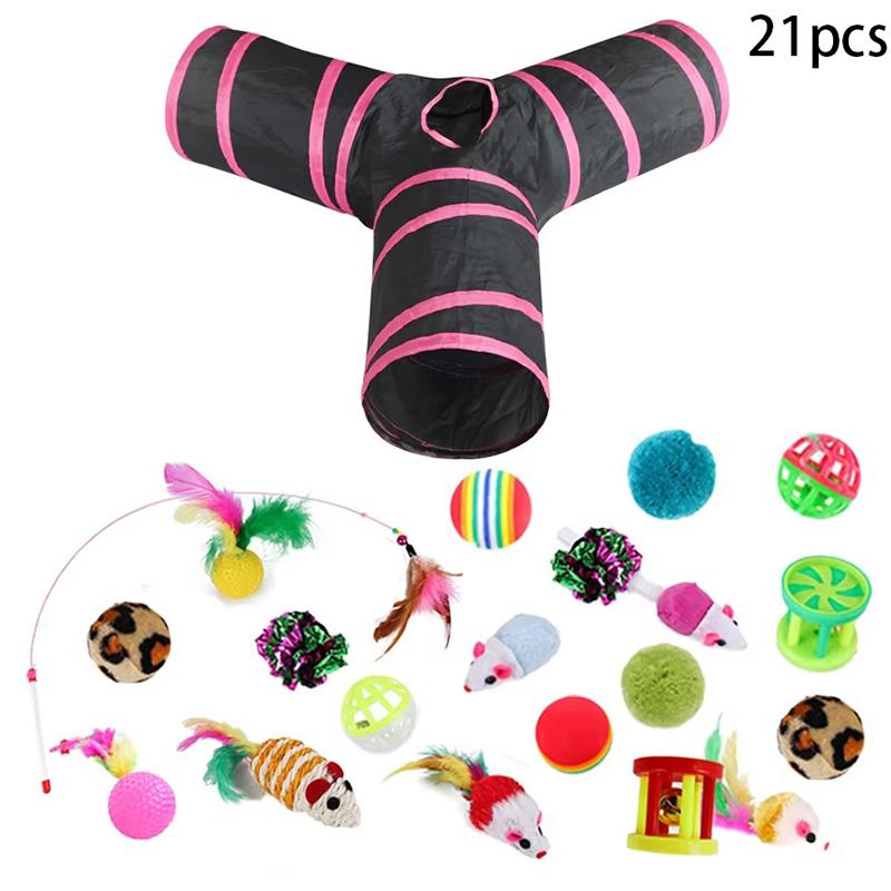Rainbow Cat Tunnel Collapsible Pet Play Tube Interactive Hide And Seek Toy For Kitten Puppy Puzzle Exercise Agility Outdoor