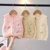 Girls' Sweater Knit Vest Cardigan - Shawl, Round Neck, Spring & Autumn Style 