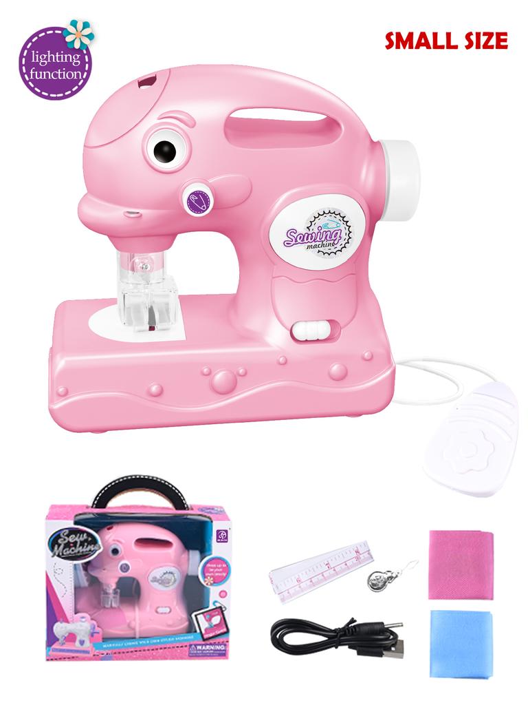 Sewing Machine Toys, Portable Battery Powered Sewing Machine with Measuring Tape and Fabric, Gifts for Kids not Include Battery