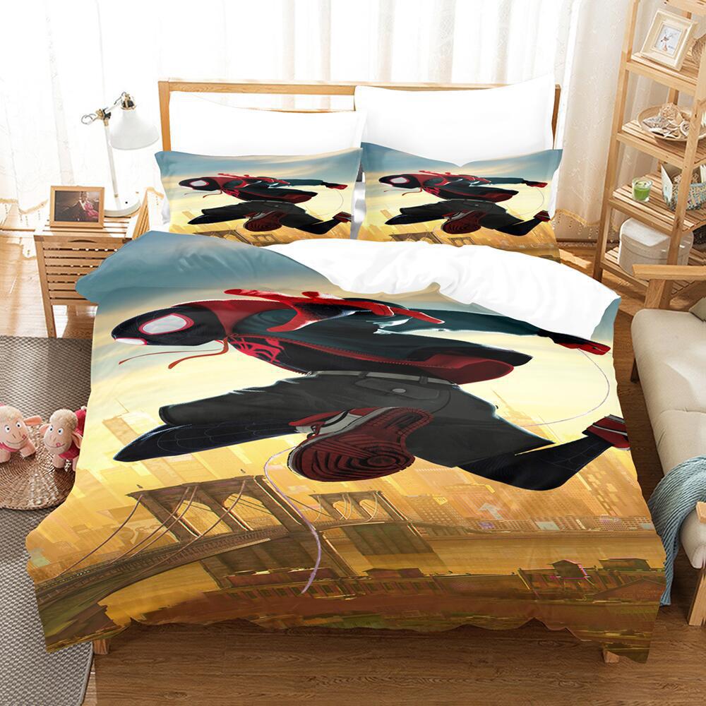 Bedding Three-Piece Set 3D Digital Cartoon Animation Microfiber Duvet Set